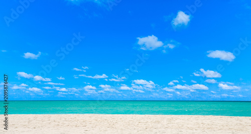 Canvas Print tropical Maldives island with white sandy beach and sea