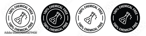 Fotografie 100% Chemical Free Icon vector symbol set.