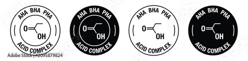 Aha bha pha acid complex vector symbol set