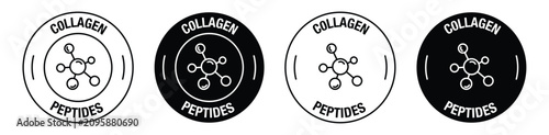 Fotografía Collagen peptides vector symbol set