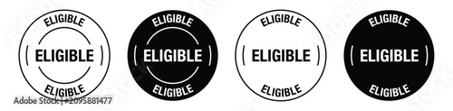 Photos Eligible rounded vector symbol set