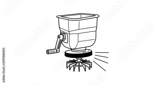 Foto Hand Crank Fertilizer Spreader Vector Illustration