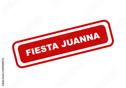 Red rectangular stamp icon with fiesta juana text isolated for design projects and office work label graphic element isolated on transparent background