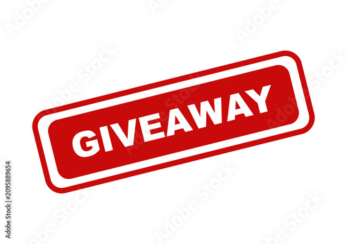 Red giveaway stamp sign with white text isolated on a plain background for marketing and promotional advertising design isolated on transparent background