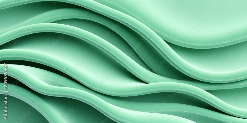 Obraz premium Abstract Blue Wave Background with Smooth Silk Satin Fabric Texture Flowing Curves and Elegant Textile Design for Modern Wallpaper, Creative Backdrop and Vector Illustration
