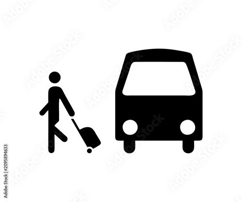 Fotografie TF 039: Bus disembarkation sign icon