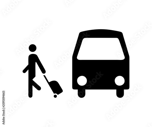 Obraz na plátně TF 039: Bus disembarkation sign icon
