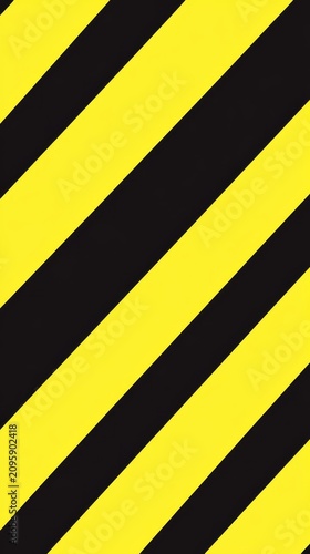 Industrial hazard warning pattern with vibrant yellow and bold black diagonal stripes for safety signaling graphics