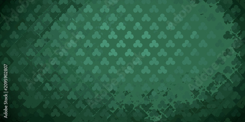 Cuadro en lienzo Green clover pattern background with distressed texture and gradient shading