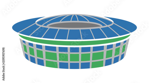 Obraz na płótnie Gelora Bung Karno Stadium Flat Vector Illustration Isolated on White Background