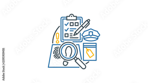 A detailed illustration of a 2026-07-07 investigation scene with documents, magnifying glass, and checklist.