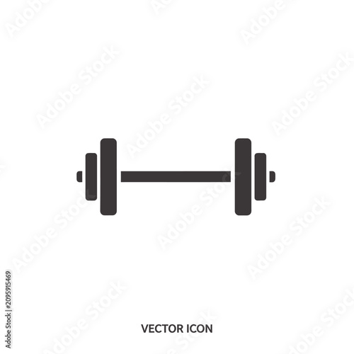 Heavy barbell weight for fitness and bodybuilding icon