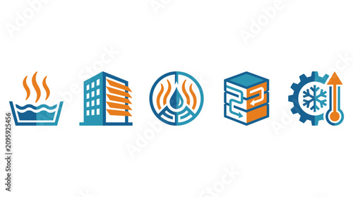 Urban Heat Adaptation Icons: Building, Water, and Airflow