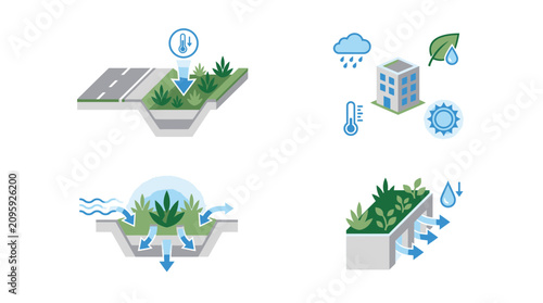 Urban Heat Adaptation with Green Infrastructure and Water Management