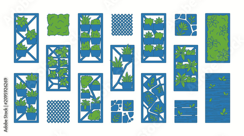 Vertical Gardens for Urban Heat Adaptation: Plant Icons