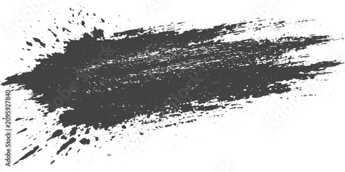 Canvastavla Monochrome Grunge Brush Stroke Featuring Bold Black Paint Splatters, Hand Painted Ink Texture, Abstract Modern Vector Illustration