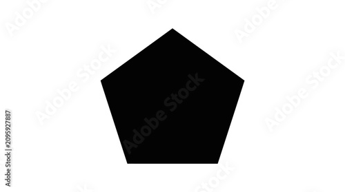 Fotografie Black pentagon silhouette on a white background geometric shape