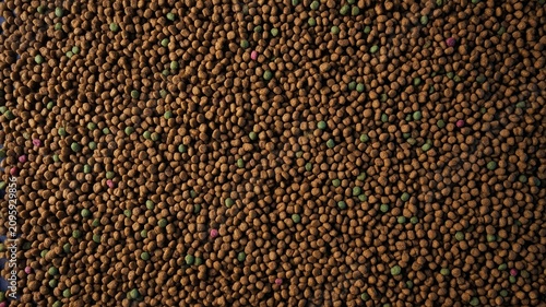 Colorful pet food kibble mix texture. Artificial intelligence image