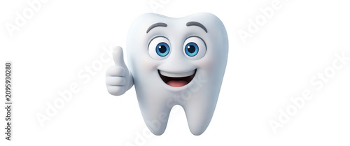 Smiling Tooth Giving Thumbs up Transparent Background