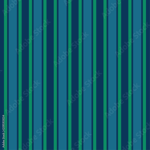 Seamless geometric abstract pattern featuring varying vertical stripes in dark navy blue and bright green colors ideal for preppy menswear retro 90s sportswear and classic interior wallpaper