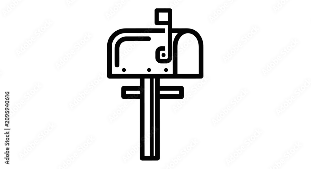 Fototapeta premium Classic Mailbox Outline Icon