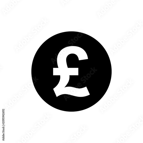 Foto British Pound Sterling Currency Symbol Icon in Black Circle with Transparent Bac