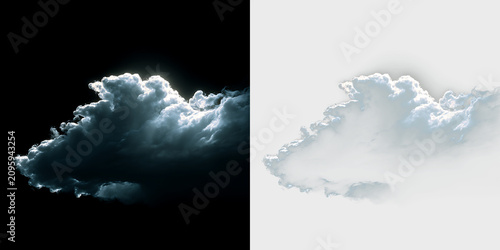 Bild auf Leinwand White Cloud with Soft Atmospheric Backlight PNG