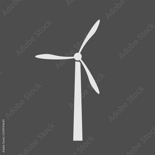 Wind Turbine Renewable Energy Flat Illustration