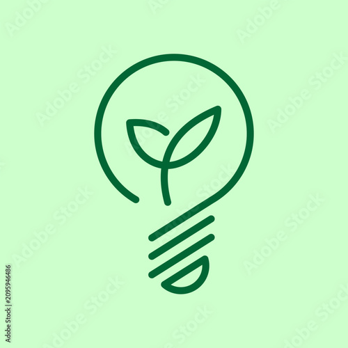 Eco Friendly Green Energy Light Bulb Icon
