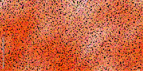 Obraz na płótnie Abstract Pointillist Texture of Warm Orange and Pink Dots on a Black Background