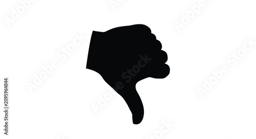 Canvastavla Hand Giving Thumbs Down Gesture Black Silhouette