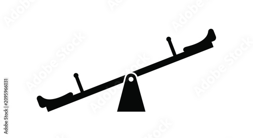 Φωτογραφία Seesaw Silhouette On White Background teeter totter playground