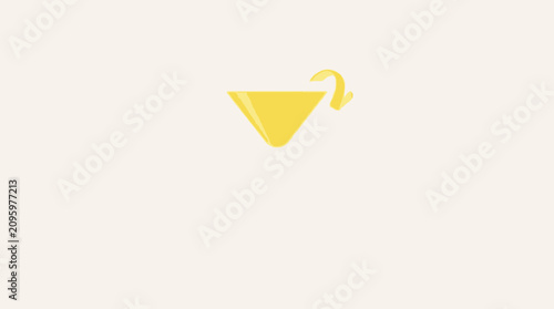 Εκτύπωση καμβά Minimalist yellow martini glass with a lemon peel garnish