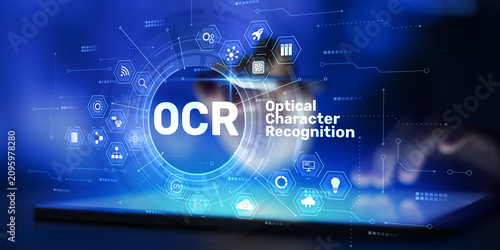Bild auf Leinwand OCR Optical Character Recognition System for Automated Text Extraction and Docum