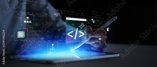 Canvas Print AI Artificial Intelligence Platform for Software Development and Code Generation