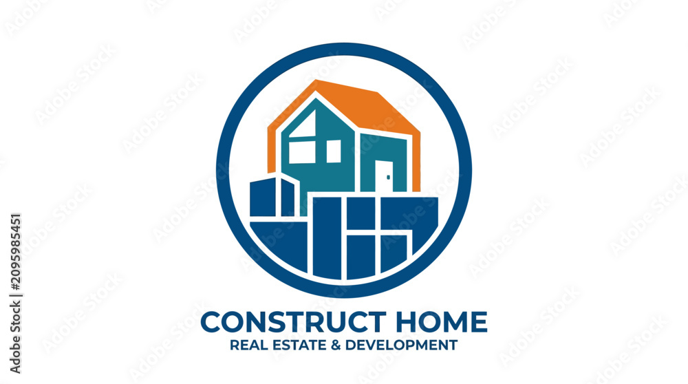 Fototapeta premium Construct Home real estate logo design.