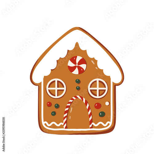 Christmas gingerbread house illustration isolated on transparent background