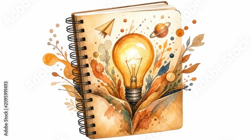 Creative Thinking: Professional sketching ideas on notebook 