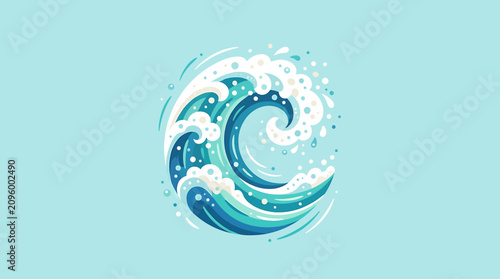 Obraz na płótnie Abstract Circular Wave Design with Swirling Water.