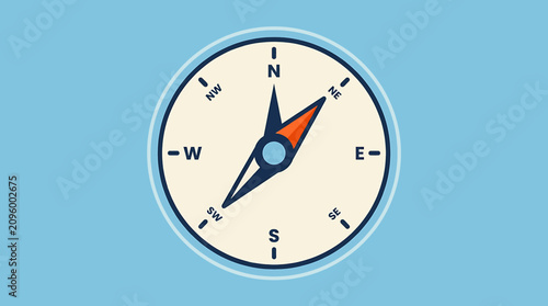 Canvas Print Classic Compass Rose Navigation Tool Illustration.
