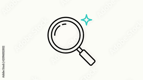 Bild auf Leinwand Magnifying glass with sparkle effect illustration.