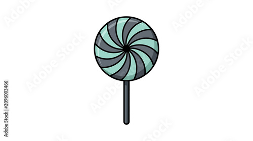 Canvastavla Colorful Swirled Lollipop on Stick Illustration.