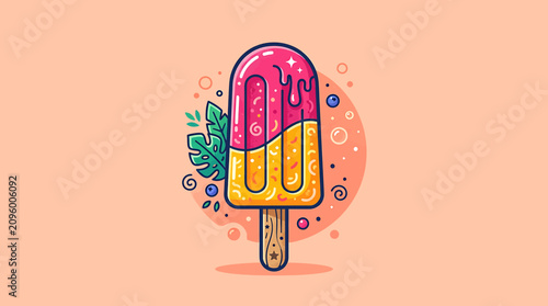 Photos Colorful Ice Cream Pop on Stick.
