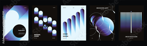 Konstfotografi Abstract futuristic poster templates vector set