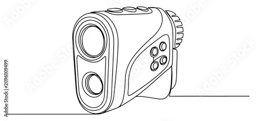 Obraz na płótnie Laser rangefinder monocular device in minimalist continuous one line drawing sty