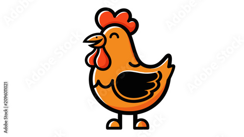 Playful Chicken Mascot Illustration for Fun Branding Projects, Digital Art, Cartoon Style, Whimsical Environment