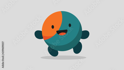Fotografía Playful Rounded Mascot Whisk Celebrating Joy in a Vibrant Digital Illustration