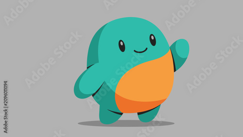 Bilde på lerret Playful Cartoon Character Design, Whimsical Mascot, Digital Illustration, Fun En