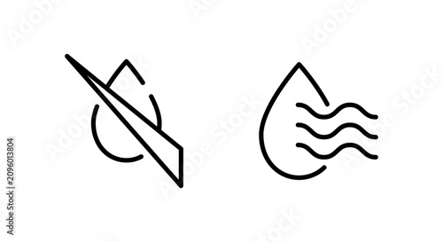 Bild auf Leinwand Waterproof and Water Resistant Line Icons