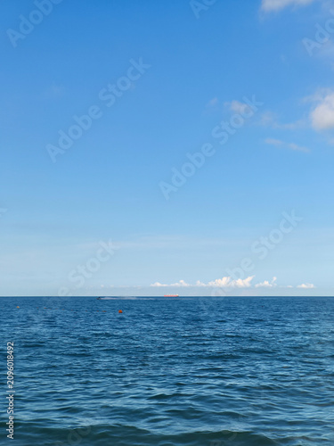 Blue sky and sea.
